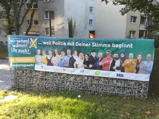 Banner Wahlkampagne Schelmengraben